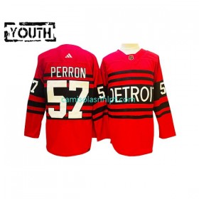 Camiseta Detroit Red Wings David Perron 57 Adidas 2022-2023 Reverse Retro Vermelho Authentic - Criança